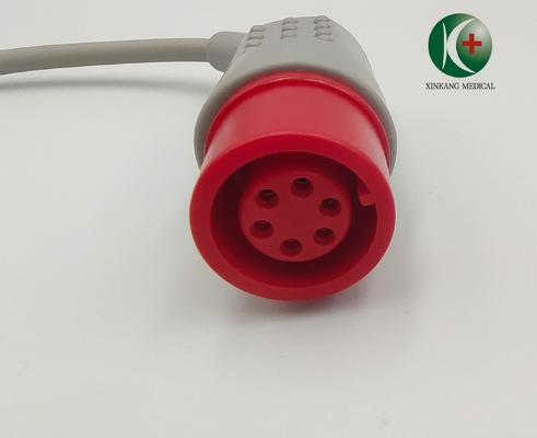 TPU Material Medical IBP Cables 12 Pin 3mt Gray And Red Color