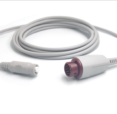 Cable adaptador IBP médico de 12 pines compatible con Mindray 3 metros