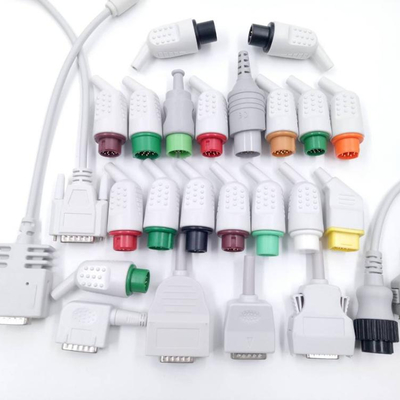Medical Plastic Ecg Cables and Connectors Colorful for Hosiptal