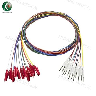 Red PVC Disposable ECG Cable Dia 4Mm Lead Connector For Ecg Monitoring
