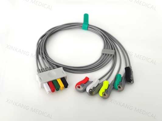 Cables de derivación de ECG de 3 derivaciones de TPU médico tipo clip para monitorización