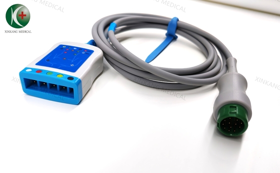 Cables de derivación de ECG de 3 derivaciones de TPU médico tipo clip para monitorización