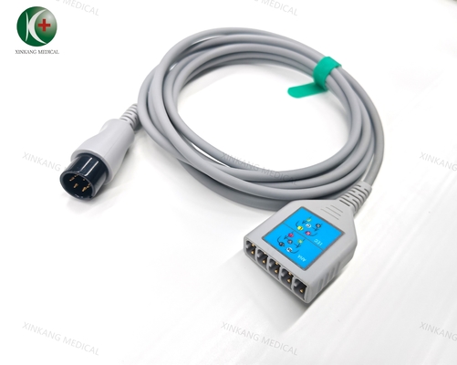 Cables de derivación de ECG de 3 derivaciones de TPU médico tipo clip para monitorización