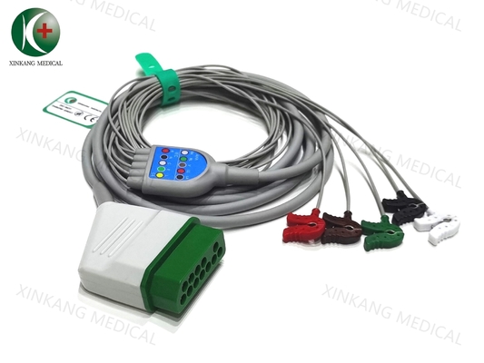 1.5m ECG Lead Cable Green Color for Medical Device Monitoring