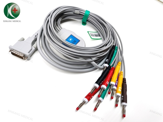 Banana Plug Connector EKG kabel Wit 1 meter voor Leadwire verbinding