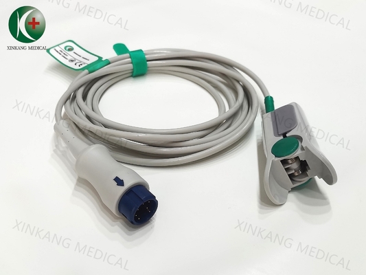 Sensor Spo2 médico reutilizable de 7 pines para adulto con clip de oreja compatible con Nellcor