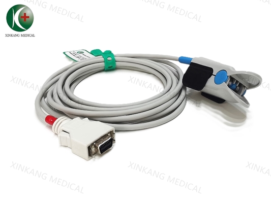 Sonda de sensor Spo2 para dedo adulto Db9 da Nihon Kohden, reutilizável
