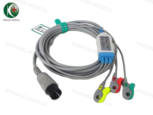 Compatible Contec 6pin one-piece ecg cable 3leads Clip IEC