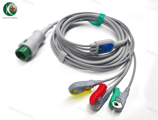 Compatible Mindray T5 ECG cable 12pin 3leads Clip IEC
