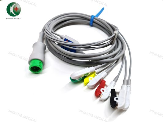 Compatible Mindray T5 ECG cable 5leads Clip IEC