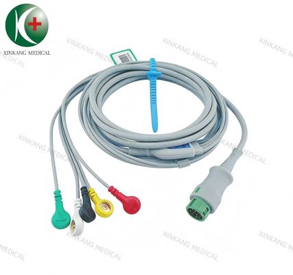 Compatible Mindray T5 12 Pin  ECG Cable 5 Leads Snap Type IEC