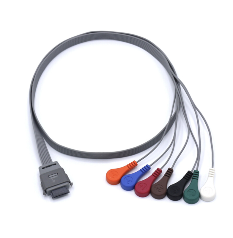Stainless Steel Connector Holter Cable 1.5 Meters 5 Leads For Hospital Equipment