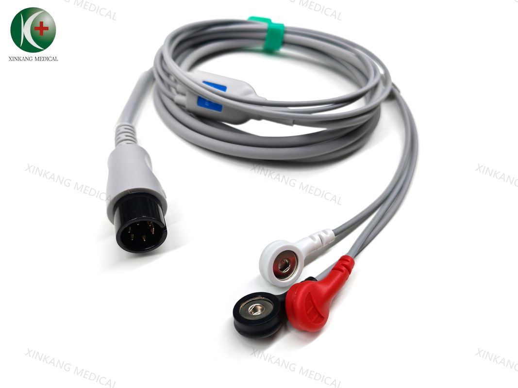 Compatible Mindray 6Pin ECG 3leads Snap AHA