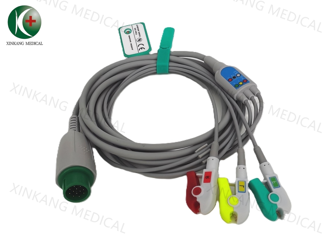 Compatible Biolight ECG cable 12pin 3leads Clip IEC