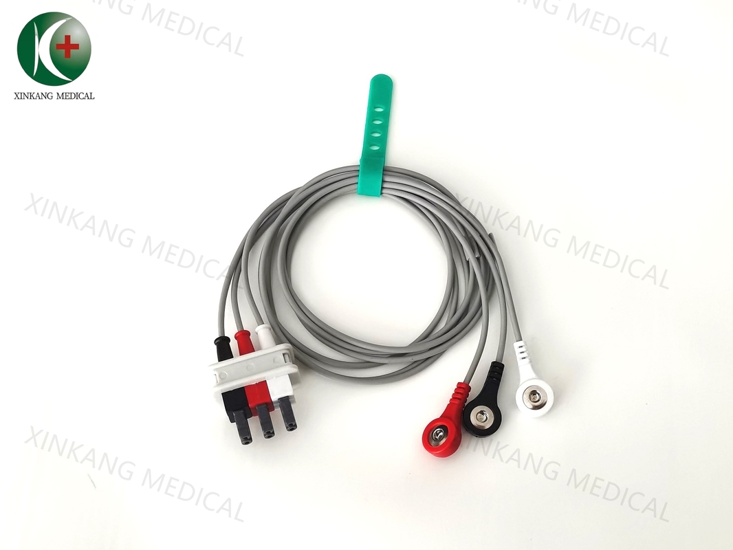 Compatible Philips ECG leadwire 3leads snap AHA