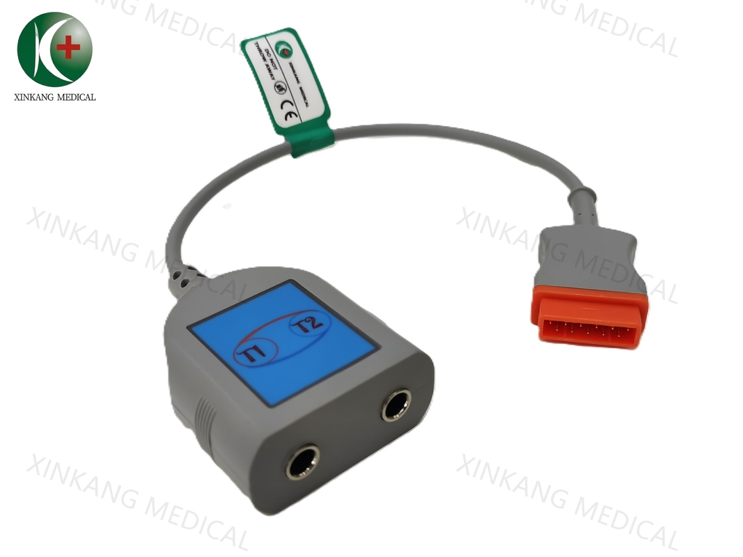 Temperature Probe Compatible GE 11 Pin Adapter cable to Double YSI