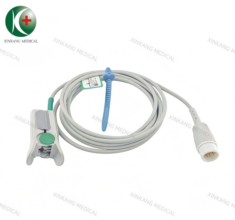 Compatible Nihon Kohden Comen 12 Pin Direct Spo2 Sensor Adult Finger Clip 2.8M