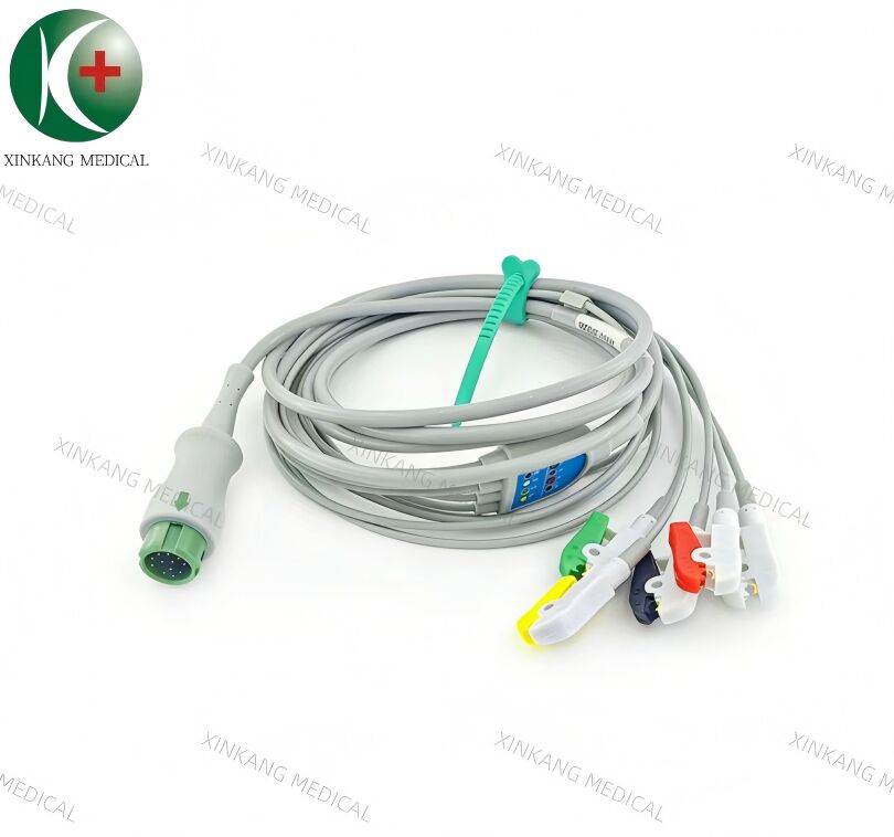 Compatible Mindray T5 12 Pin  ECG Cable 5 Leads Clip Type IEC
