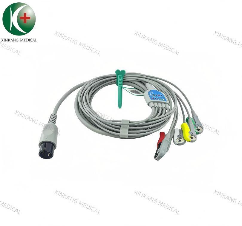 Cable de ECG de 6 pines compatible con Edan 5 conductores Tipo de clip IEC