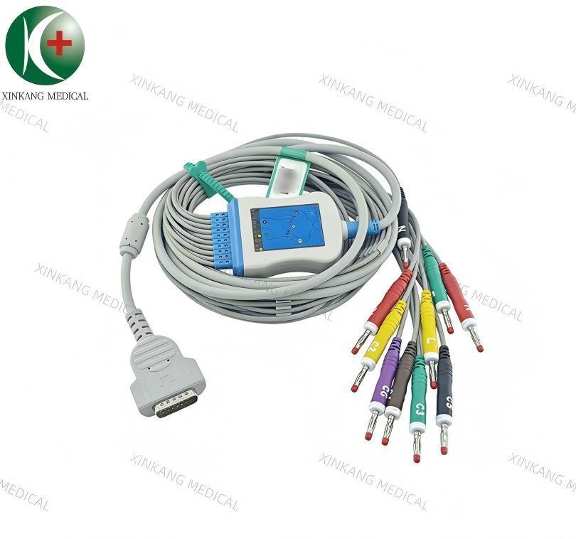 Compatible GE DB15 EKG Cable 10 Leads Banana Type IEC